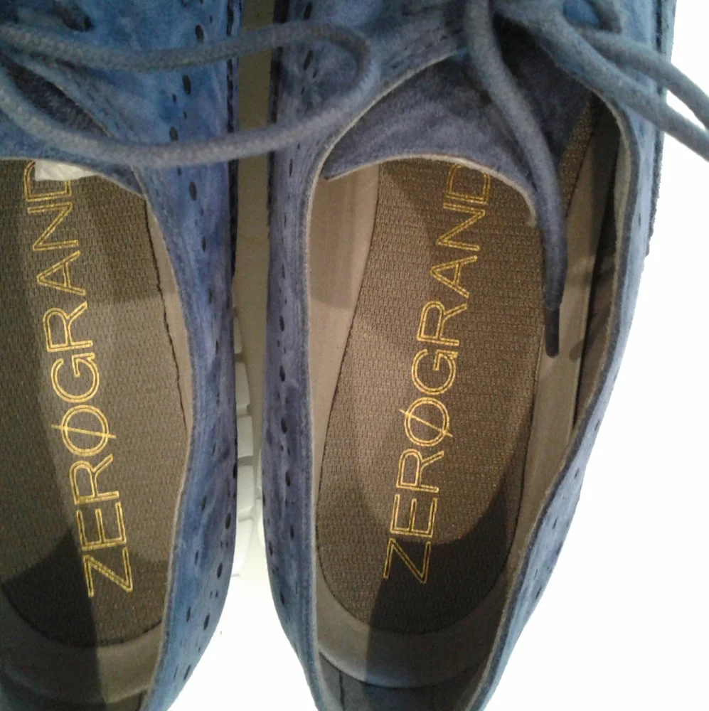 New! Cole Haan grand os blue leather Oxford sneakers shoes